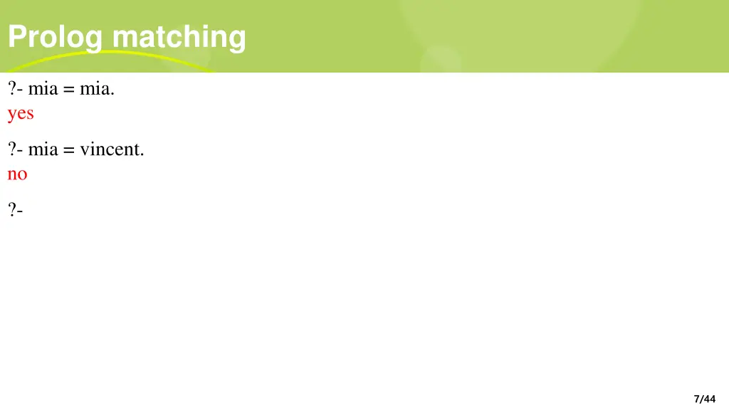 prolog matching 1