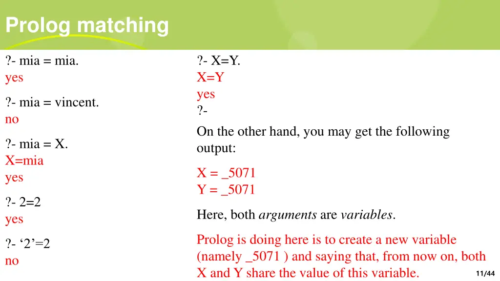 prolog matching 5