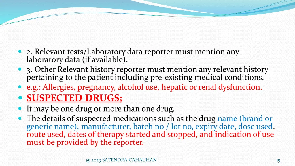 2 relevant tests laboratory data reporter must