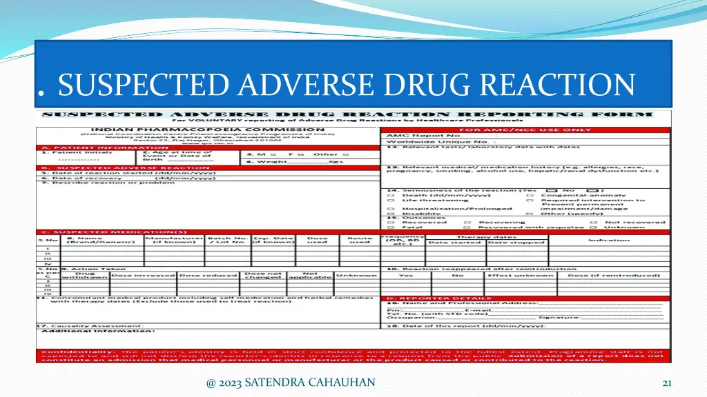 suspected adverse drug reaction 1