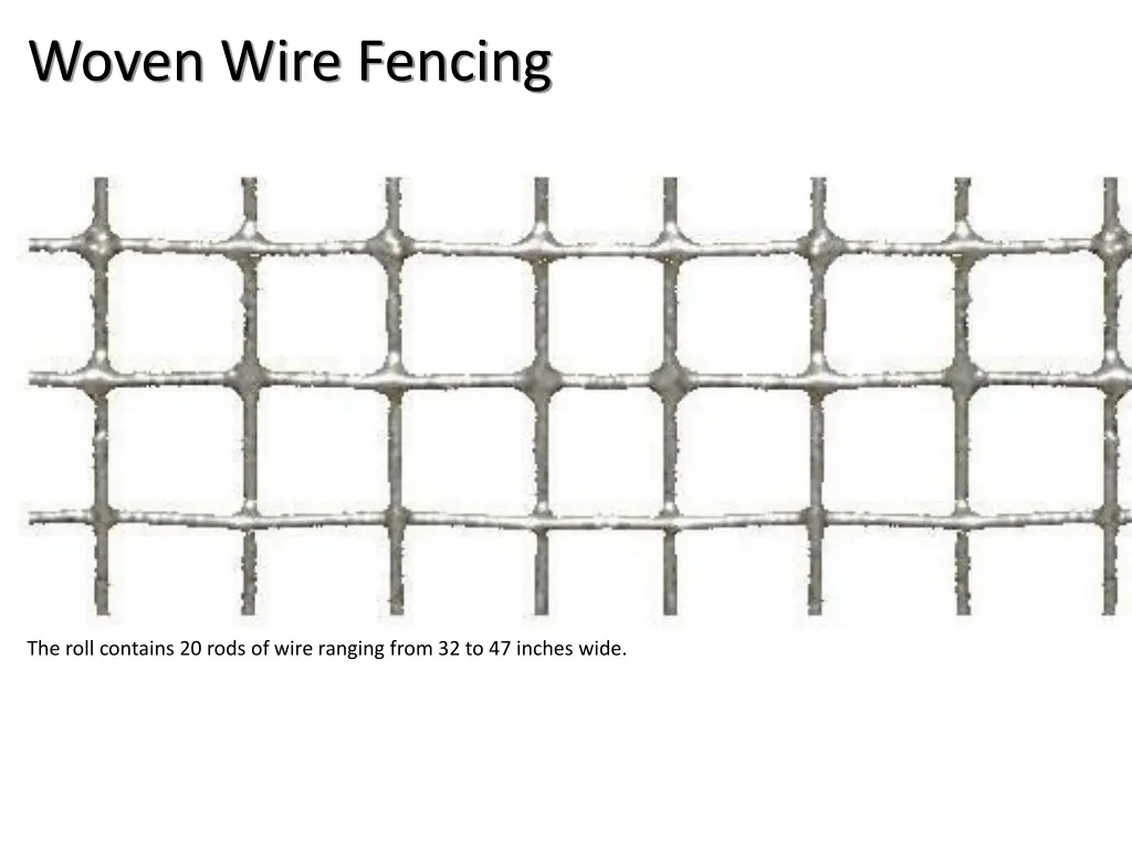 woven wire fencing