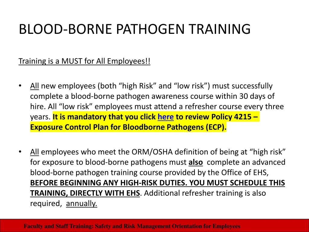 blood borne pathogen training