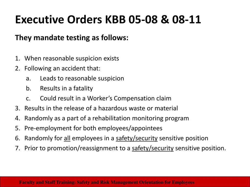 executive orders kbb 05 08 08 11