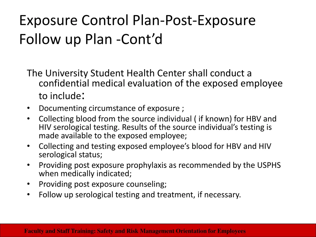 exposure control plan post exposure follow