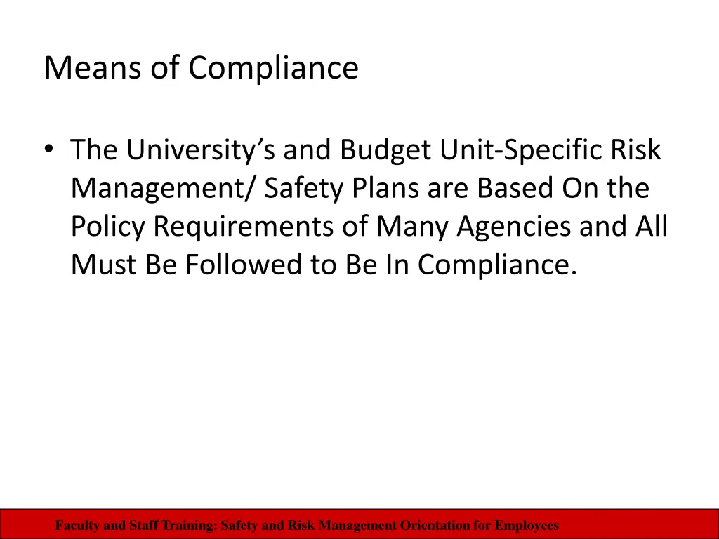 means of compliance