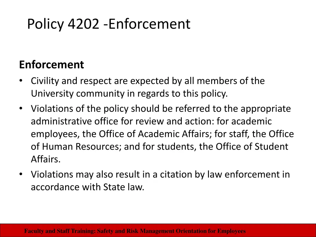 policy 4202 enforcement