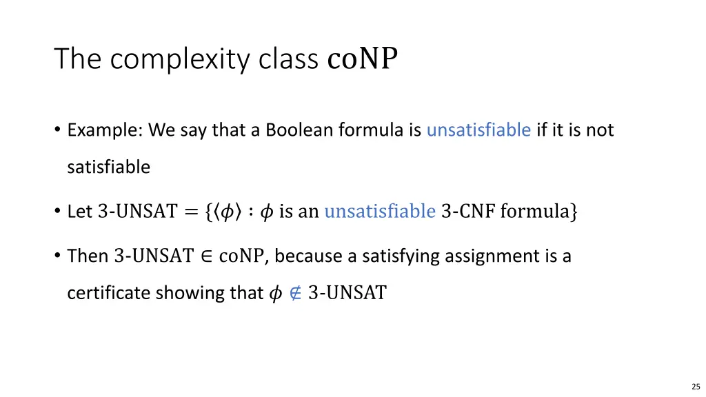 the complexity class conp 2