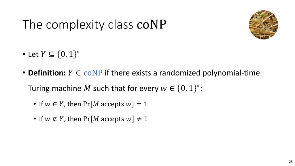 the complexity class conp