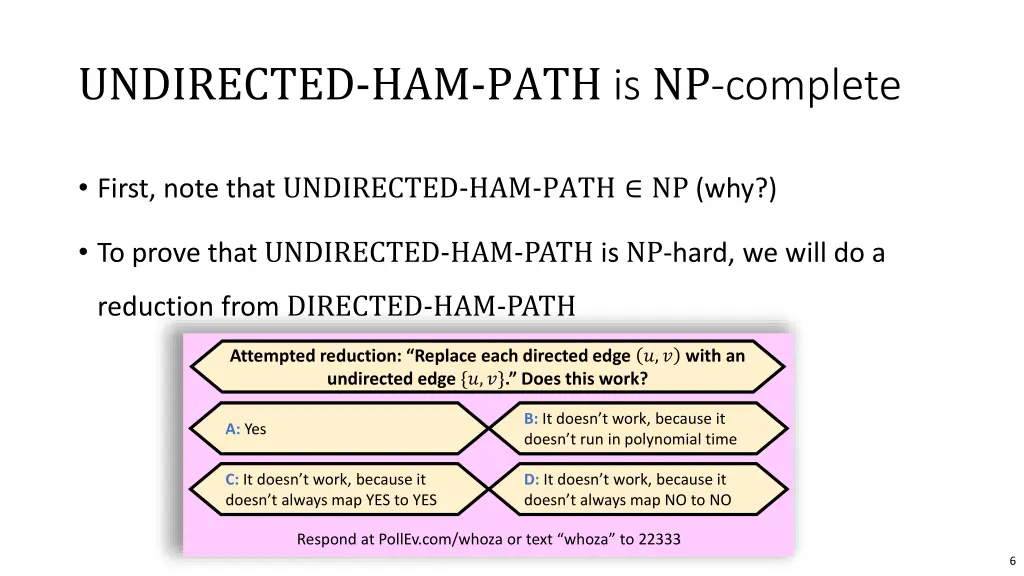 undirected ham path is np complete