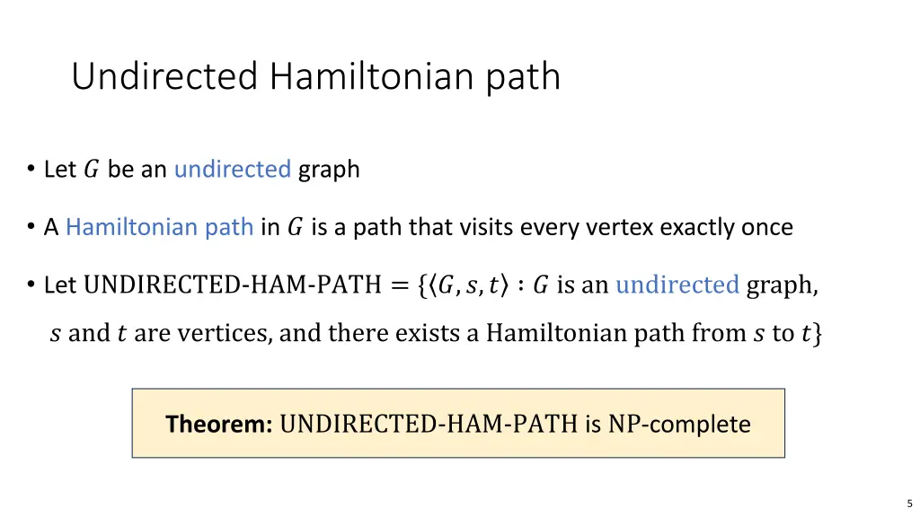 undirected hamiltonian path
