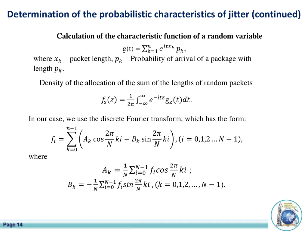 determination of the probabilistic 1