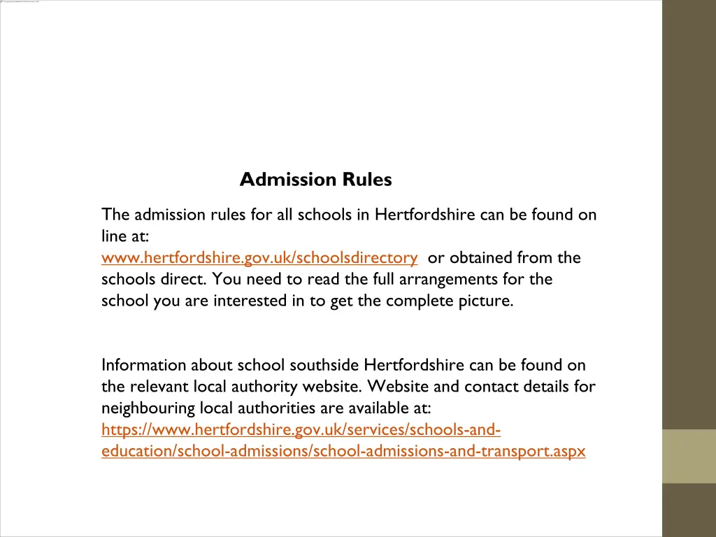 admission rules