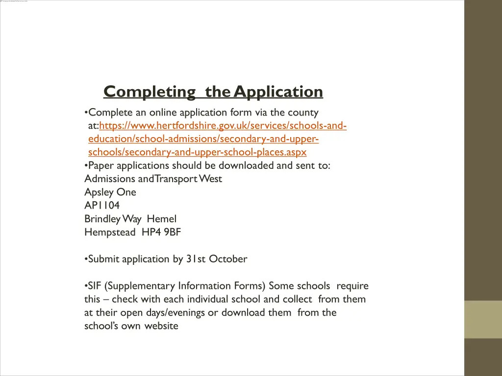 completing theapplication complete an online