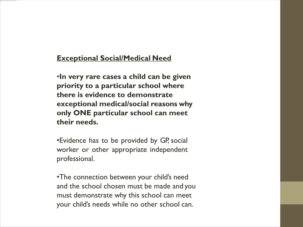 exceptional social medical need