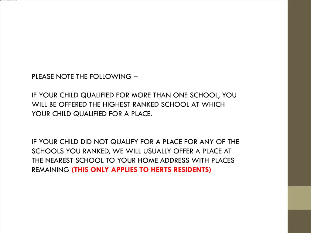 please note the following