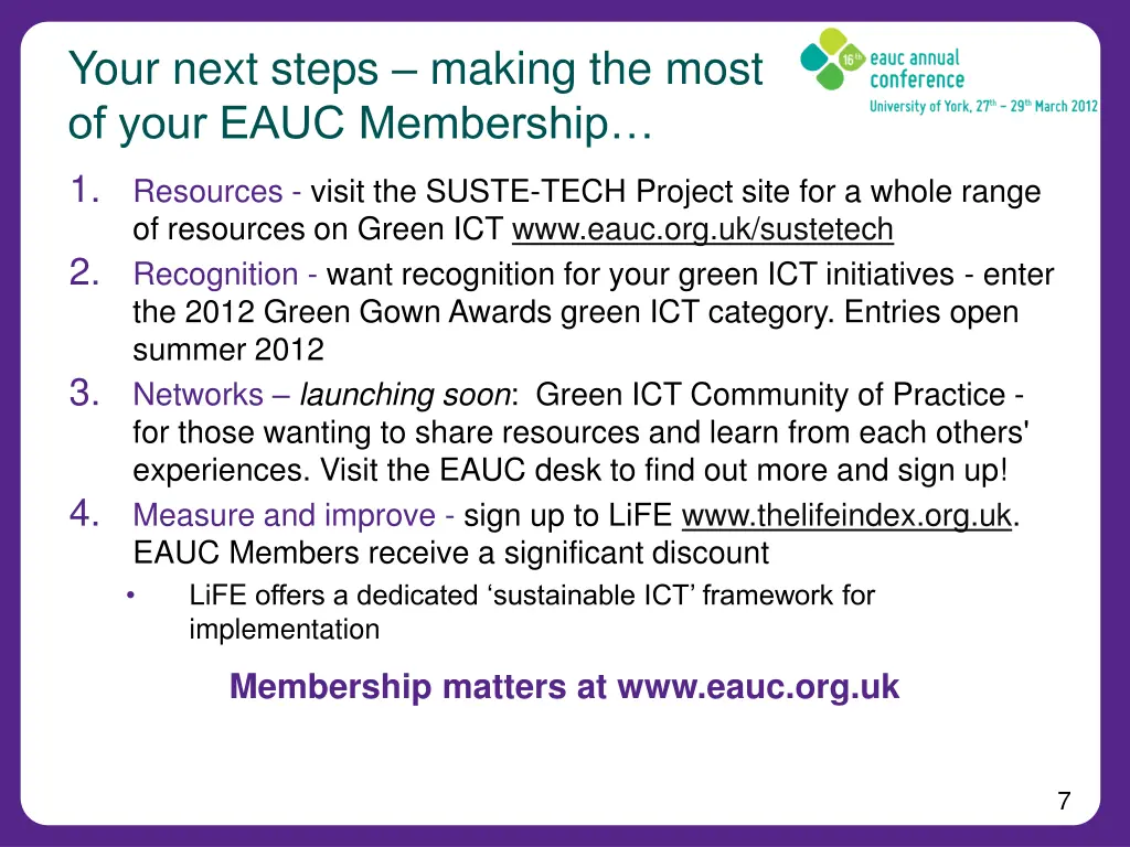 your next steps making the most of your eauc