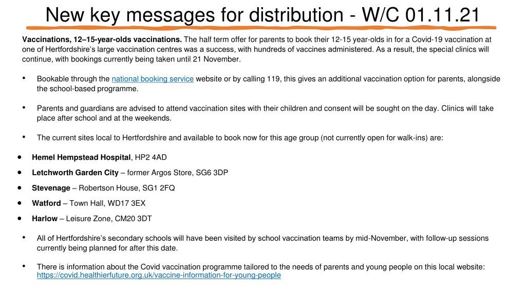 new key messages for distribution w c 01 11 21