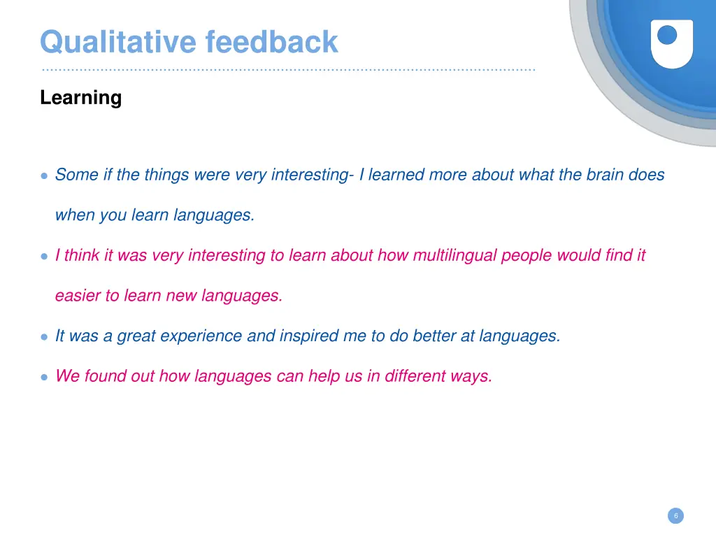 qualitative feedback 1