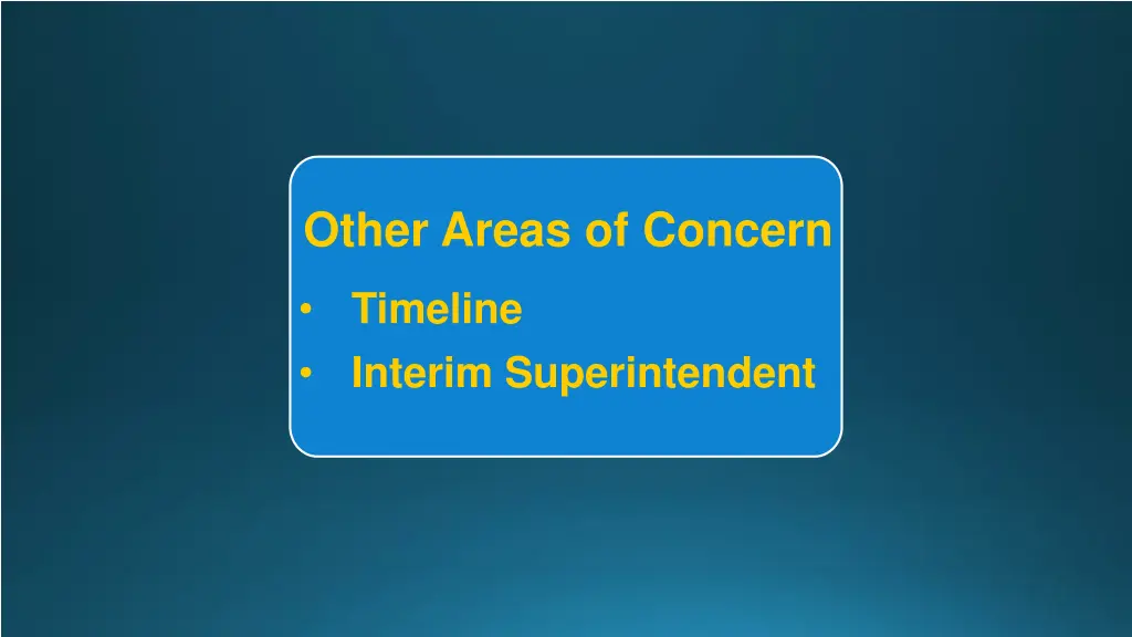 other areas of concern