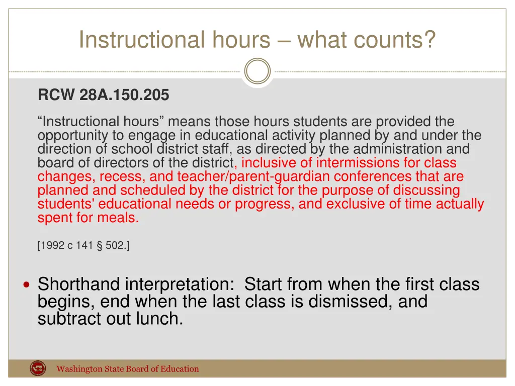 instructional hours what counts