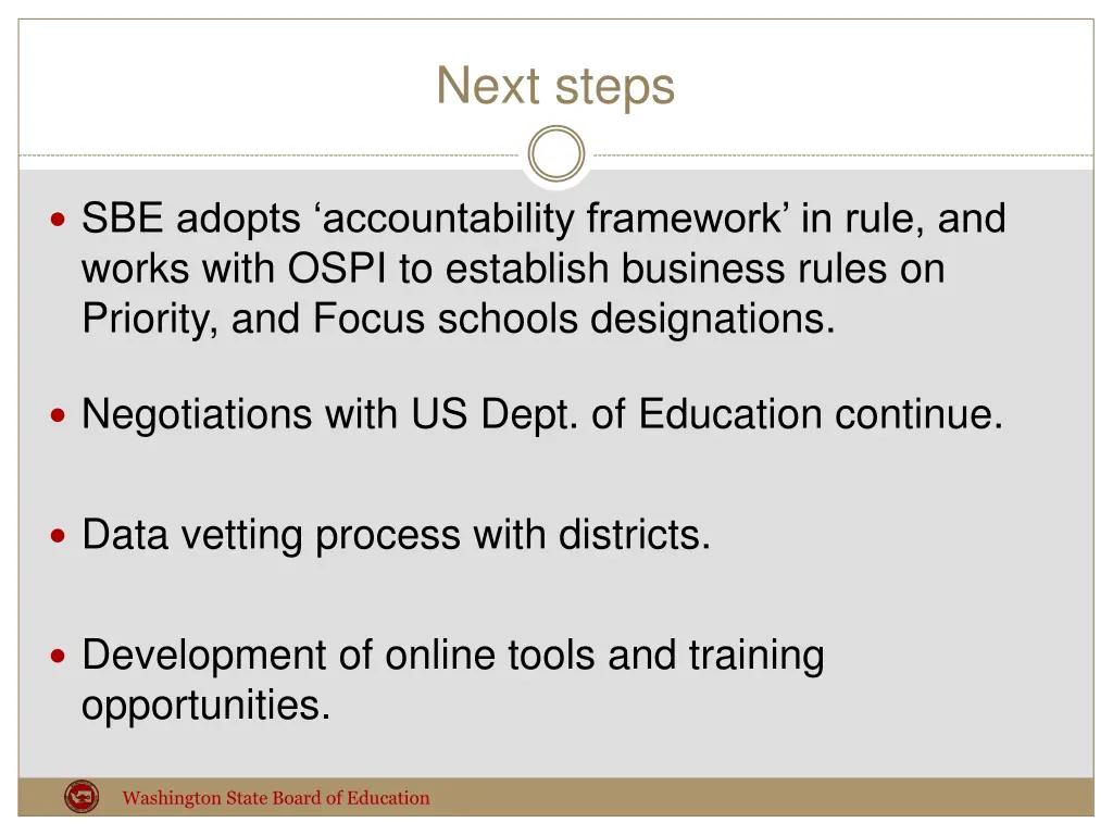 next steps