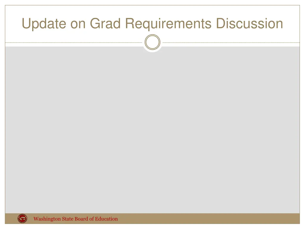 update on grad requirements discussion
