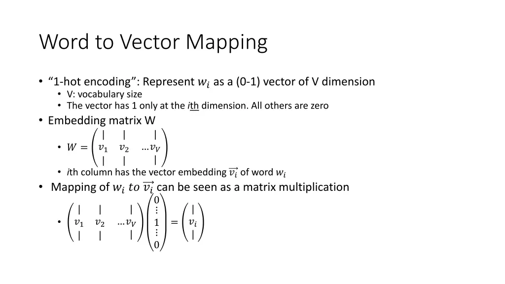 word to vector mapping