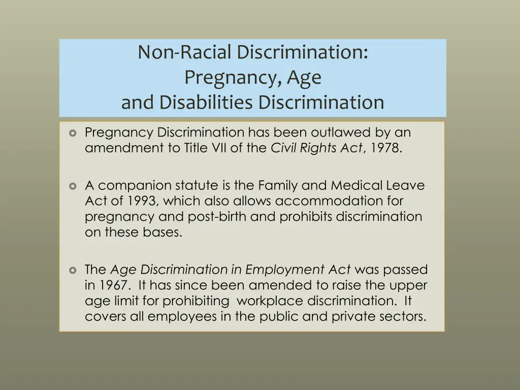 non racial discrimination pregnancy