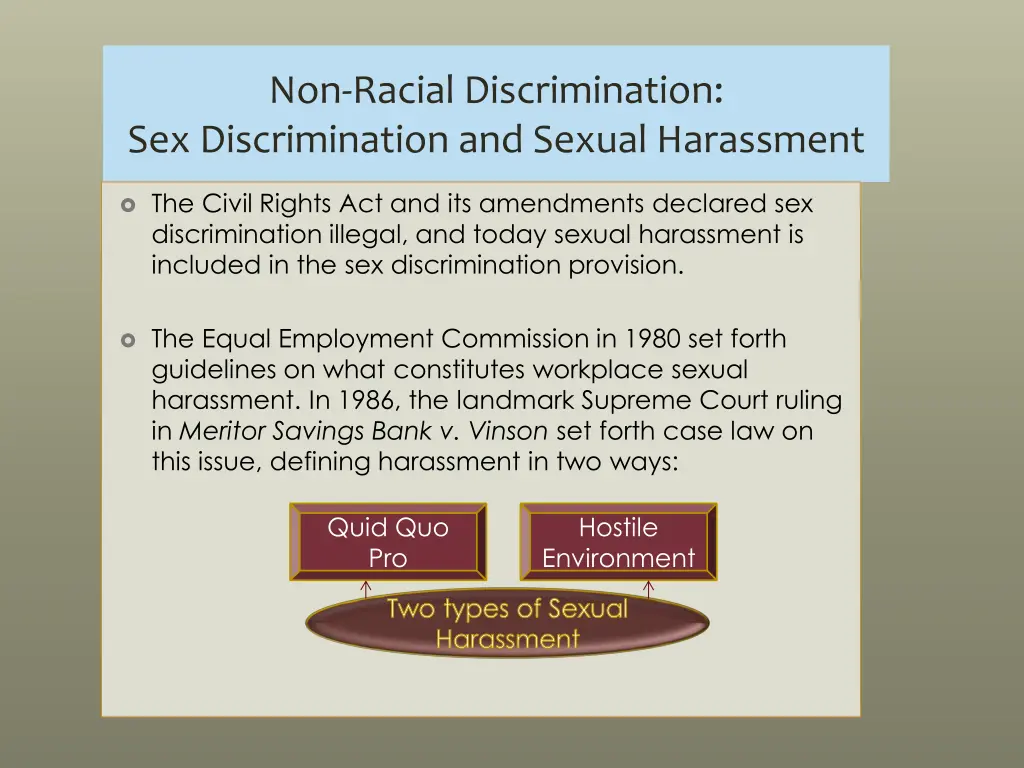 non racial discrimination sex discrimination