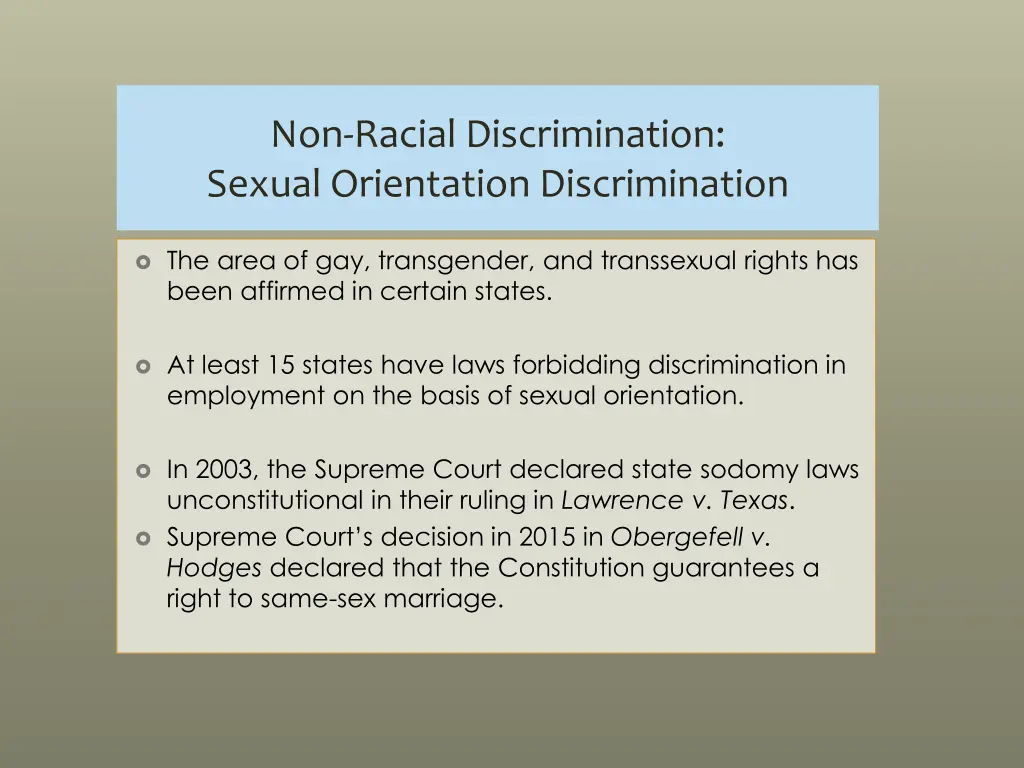 non racial discrimination sexual orientation