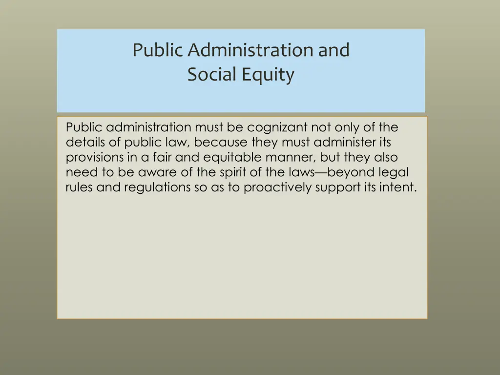 public administration and social equity