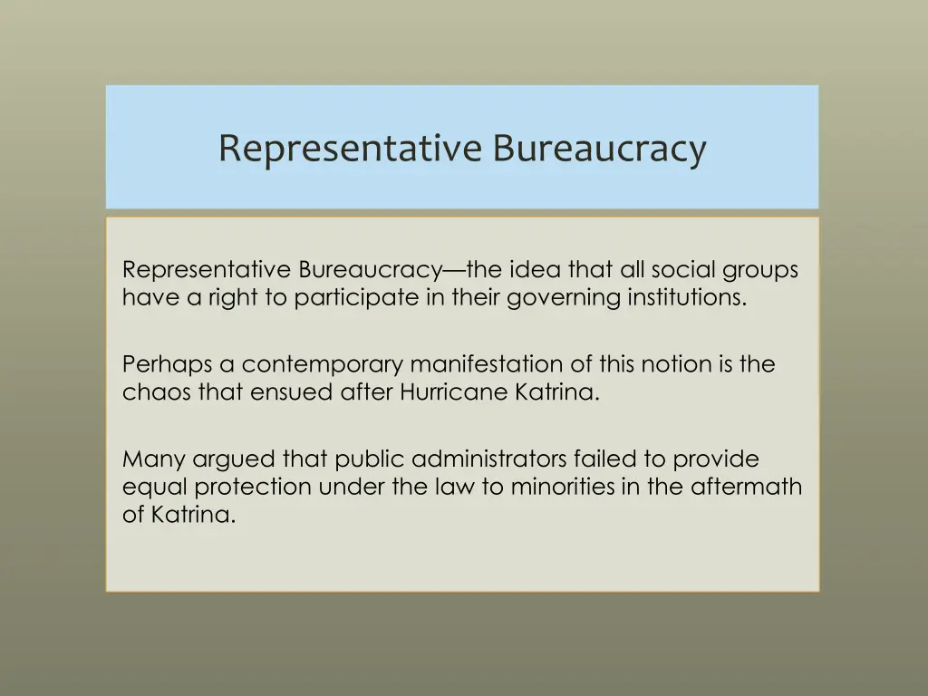 representative bureaucracy