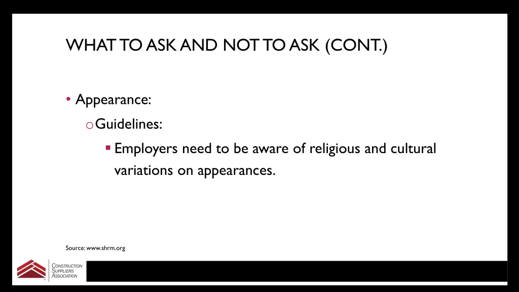 what to ask and not to ask cont 6