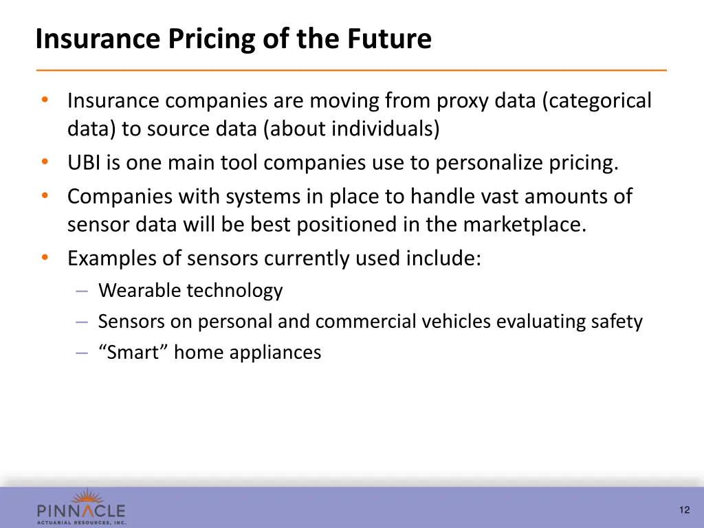 insurance pricing of the future