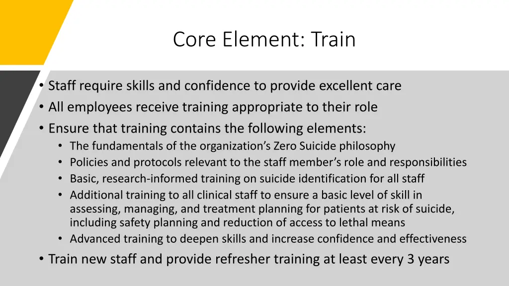 core element train