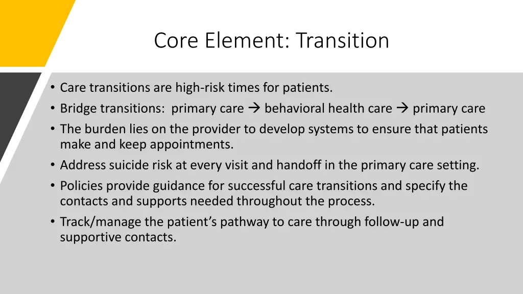 core element transition