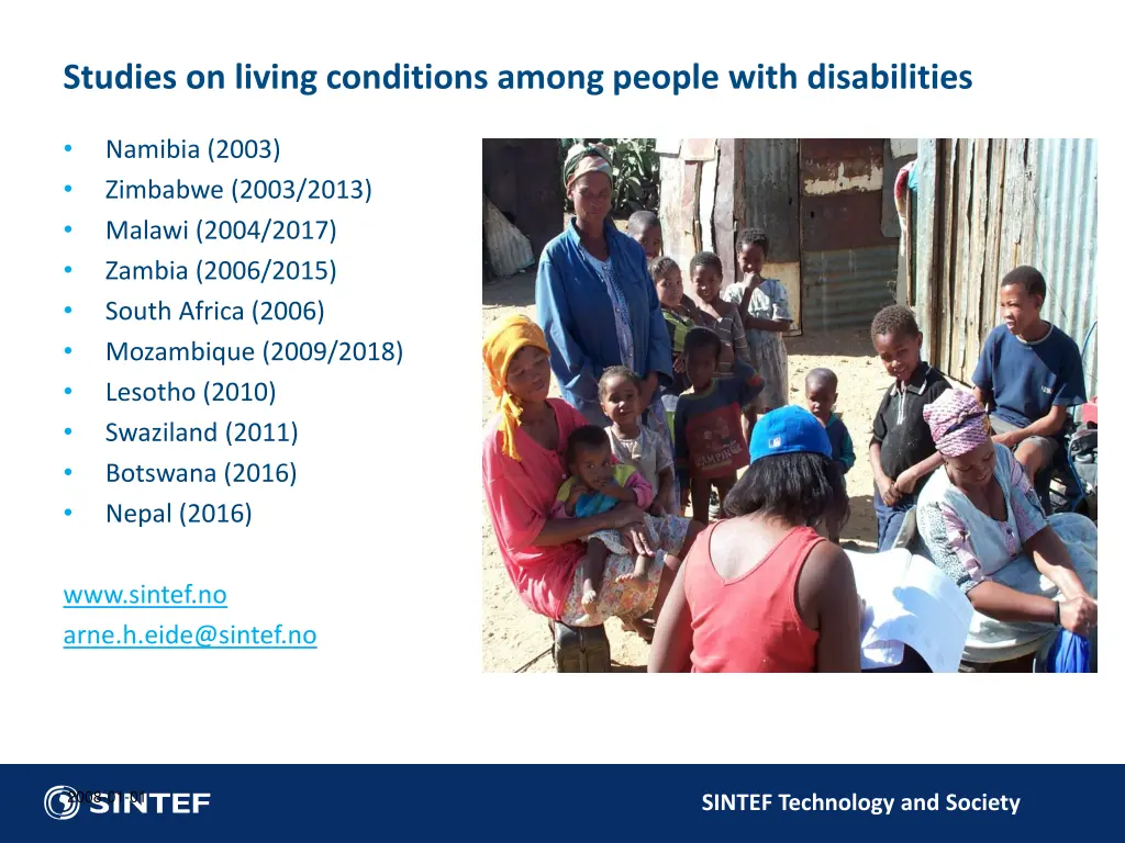 studies on living conditions among people with
