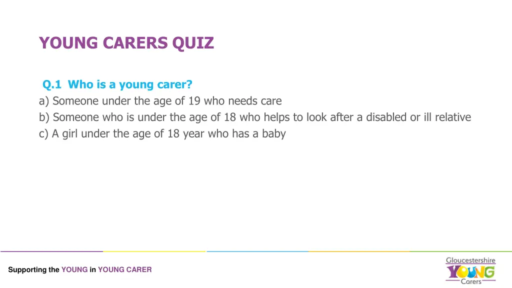 young carers quiz