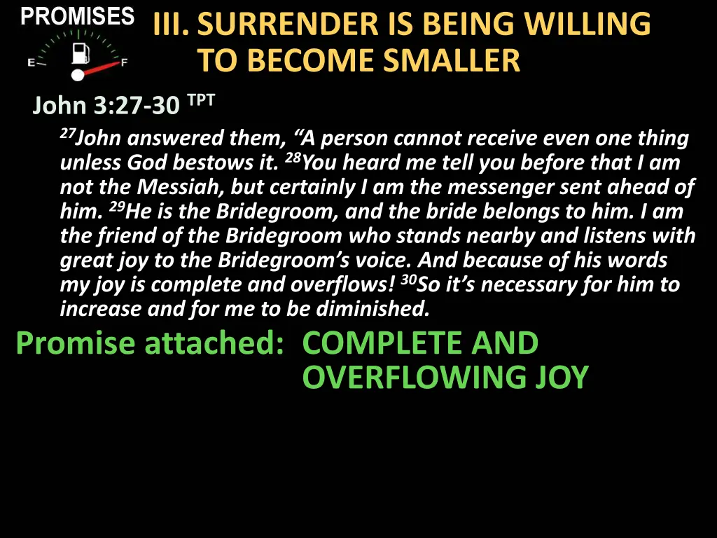 iii surrender is being willing to become smaller