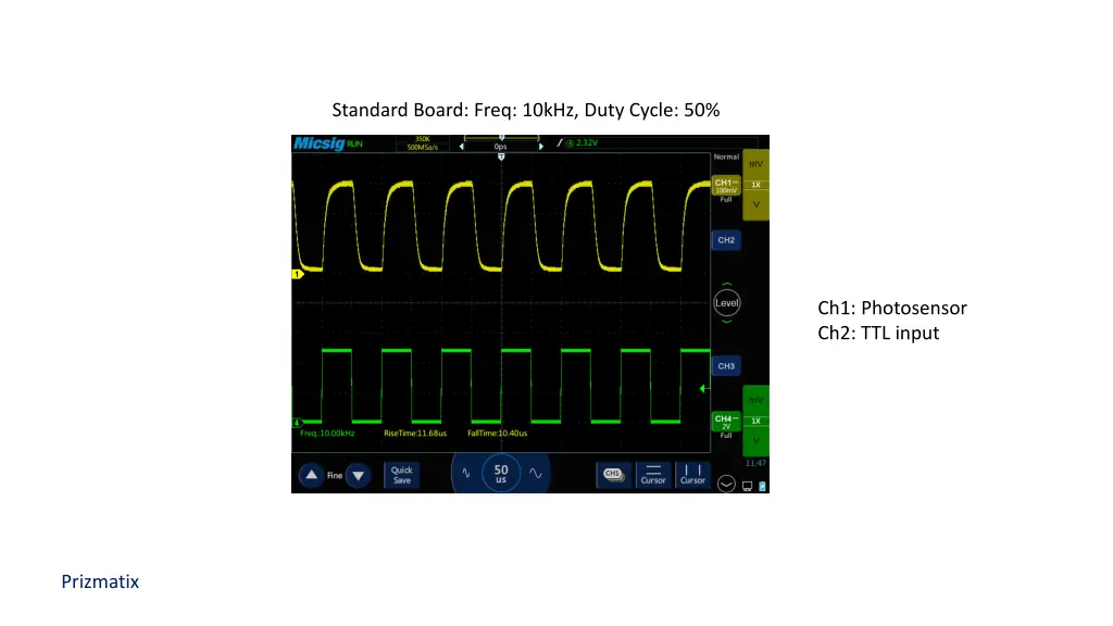standard board freq 10khz duty cycle 50
