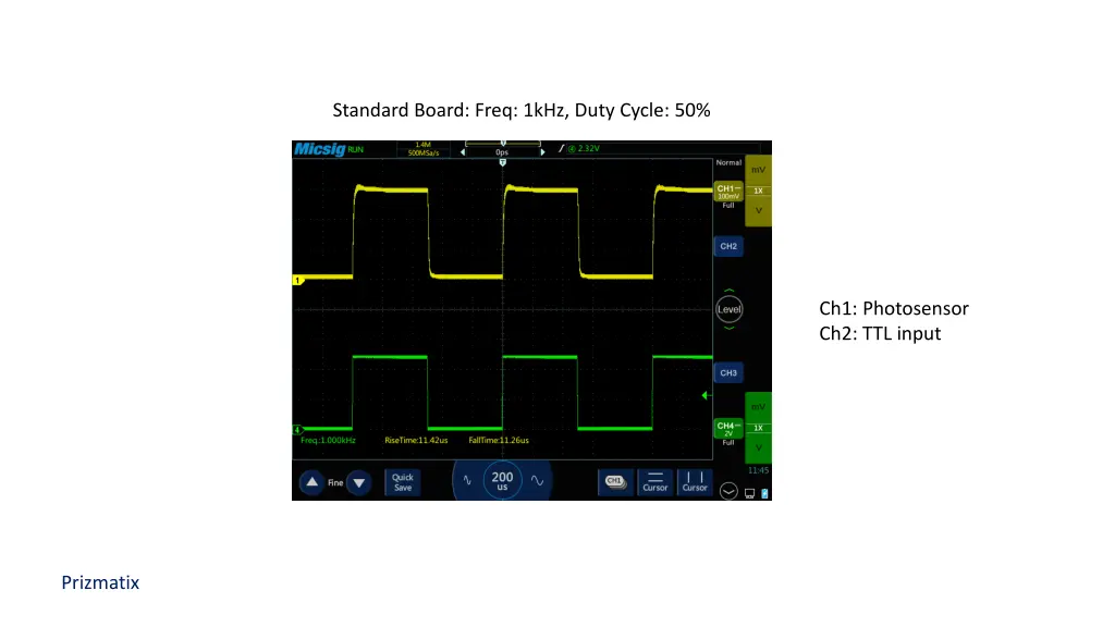 standard board freq 1khz duty cycle 50