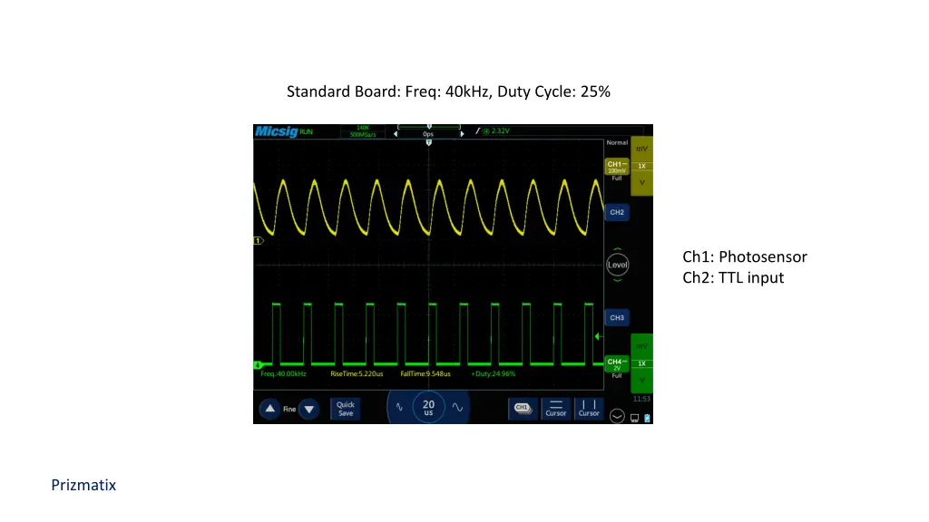 standard board freq 40khz duty cycle 25