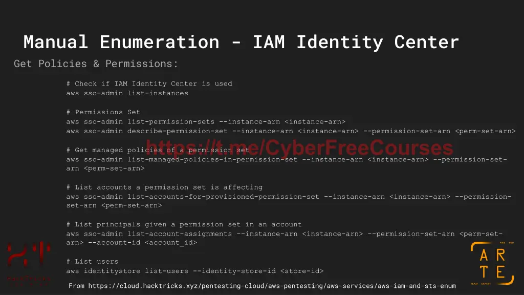 manual enumeration iam identity center