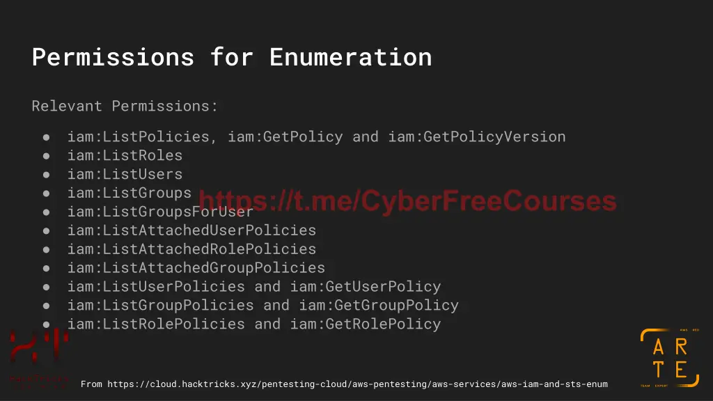 permissions for enumeration