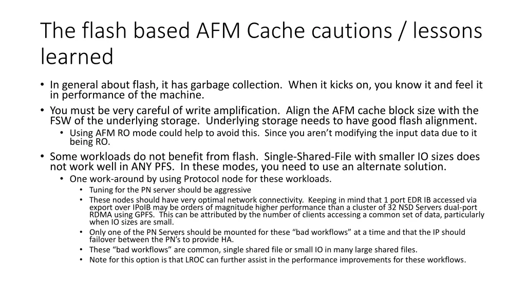 the flash based afm cache cautions lessons learned
