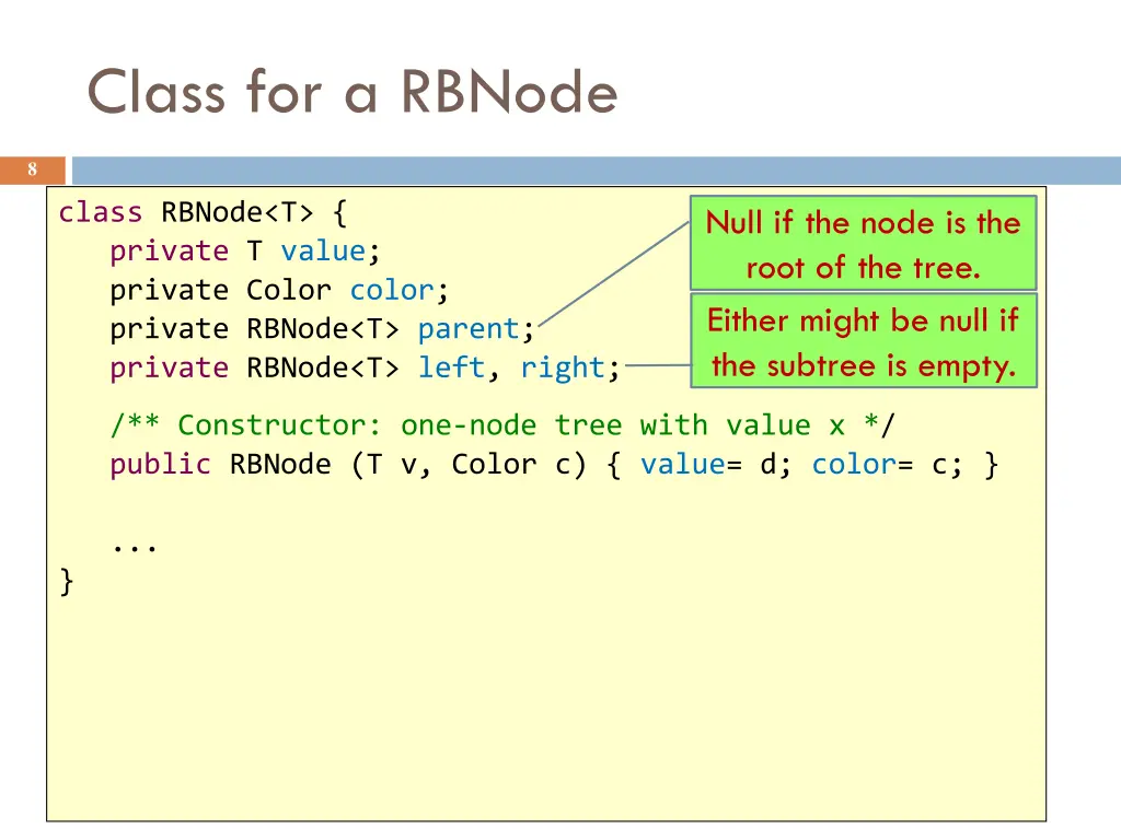 class for a rbnode