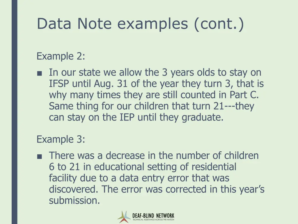 data note examples cont