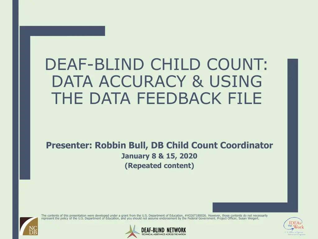 deaf blind child count data accuracy using
