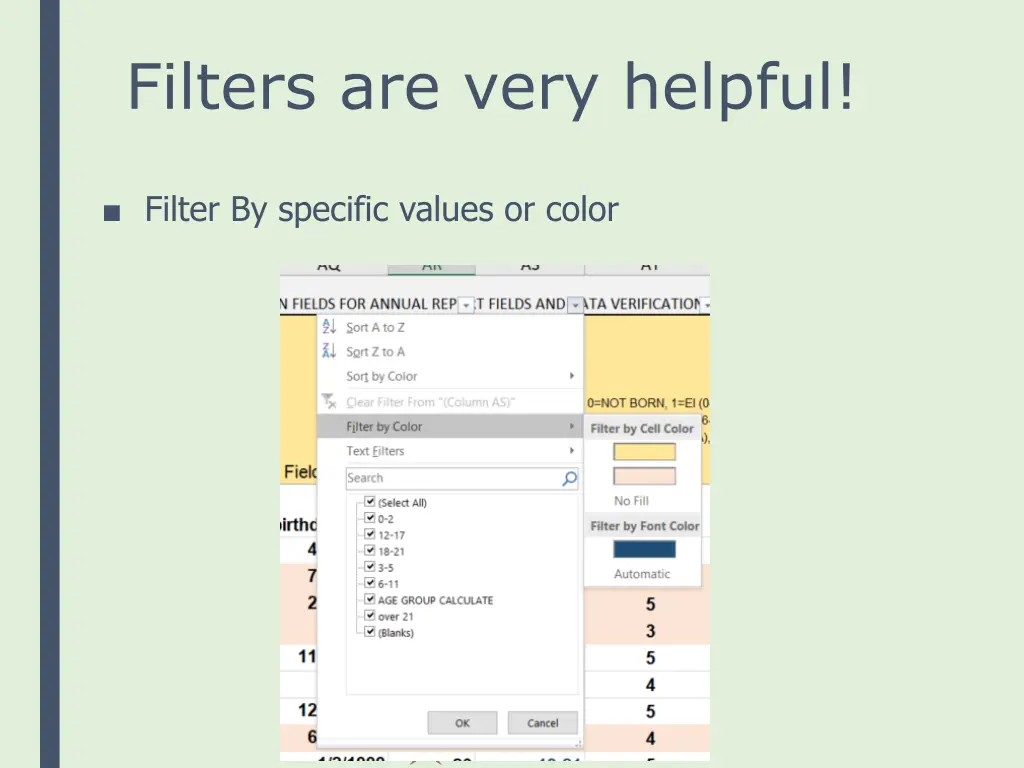 filters are very helpful