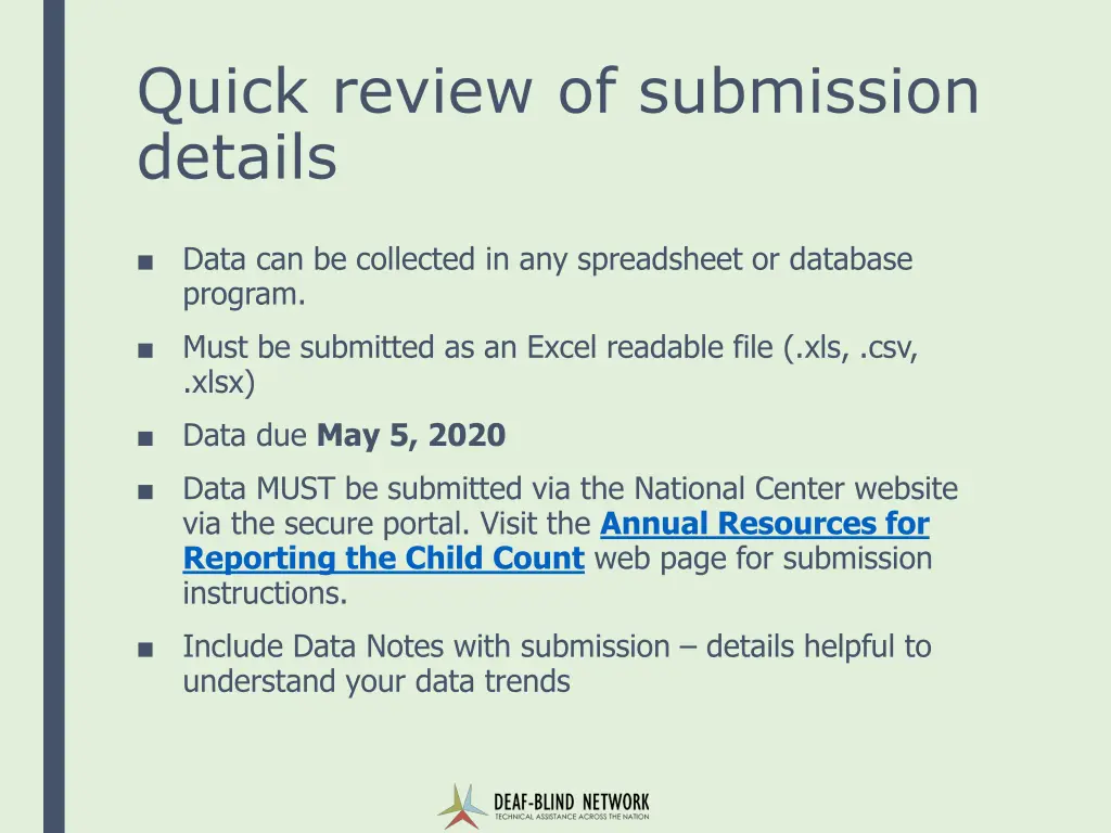 quick review of submission details